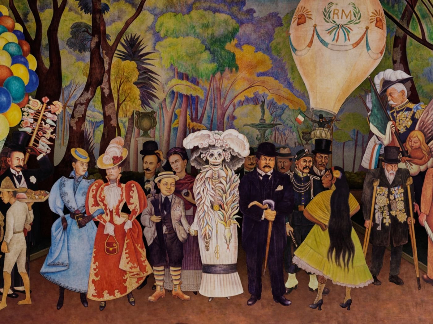 Mural Sueño de una tarde dominical en la Alameda Central de Diego Rivera